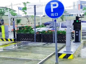 藝術(shù)款車牌識別配停車機器人案例