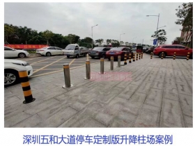 深圳五和大道停車(chē)定制版升降柱現(xiàn)場(chǎng)案例